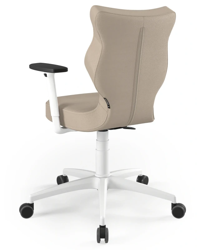 Krzesło biurowe obrotowe do biurka Perto wzrost 159-188 cm biała podstawa kółka - Vega 26