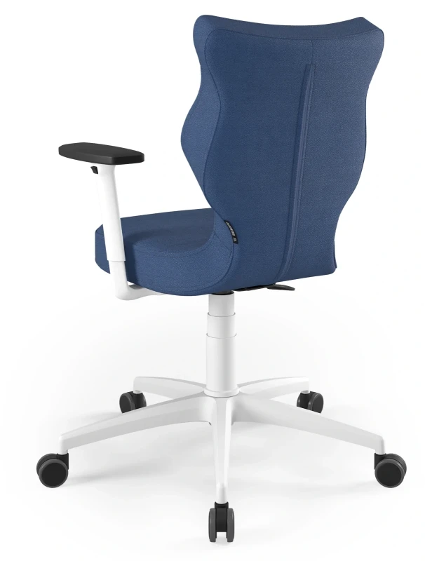 Krzesło biurowe obrotowe do biurka Perto wzrost 159-188 cm biała podstawa kółka - Solar 24