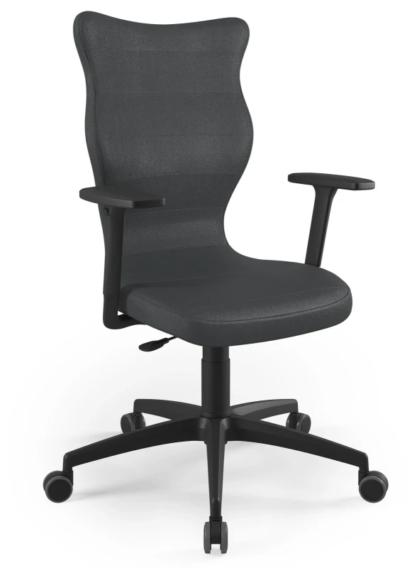 Krzesło biurowe obrotowe do biurka Perto wzrost powyżej 188 cm czarna podstawa kółka - Vega 17