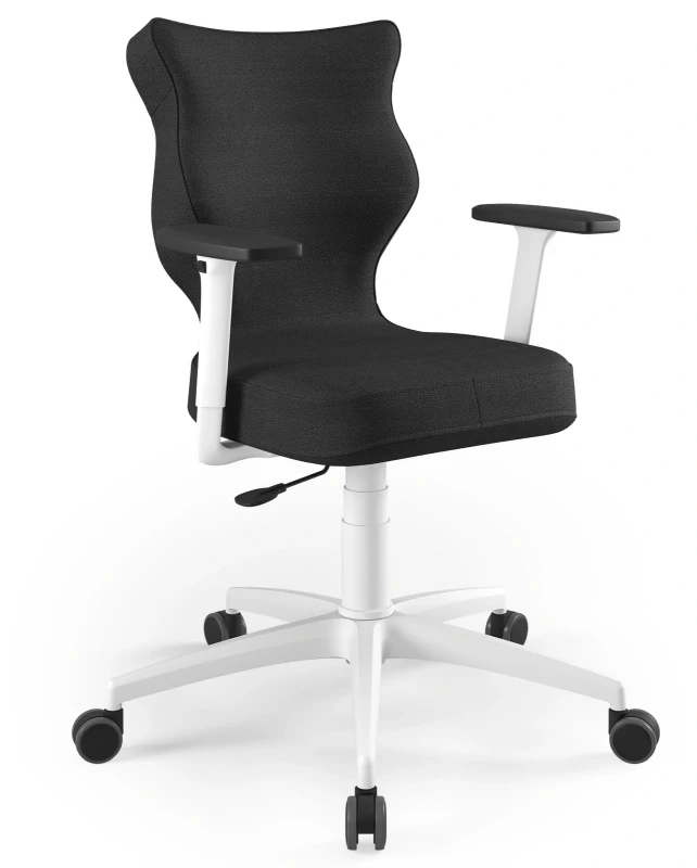 Krzesło biurowe obrotowe do biurka Perto Plus wzrost 159-188 cm biała podstawa kółka - Solar 1