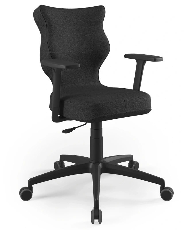 Krzesło biurowe obrotowe do biurka Perto Plus wzrost 159-188 cm czarna podstawa kółka - Solar 1