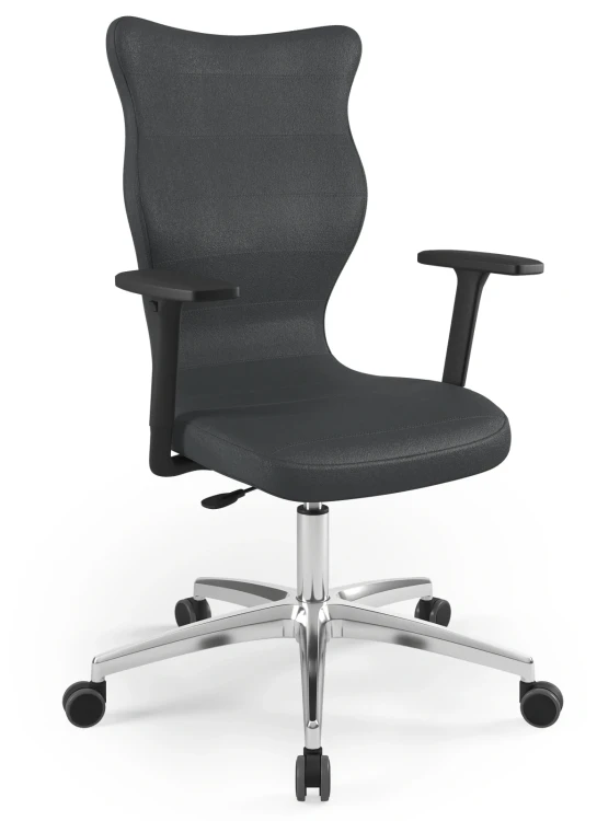 Krzesło biurowe obrotowe do biurka Perto Plus wzrost powyżej 188 cm aluminiowa podstawa kółka - Vega 17