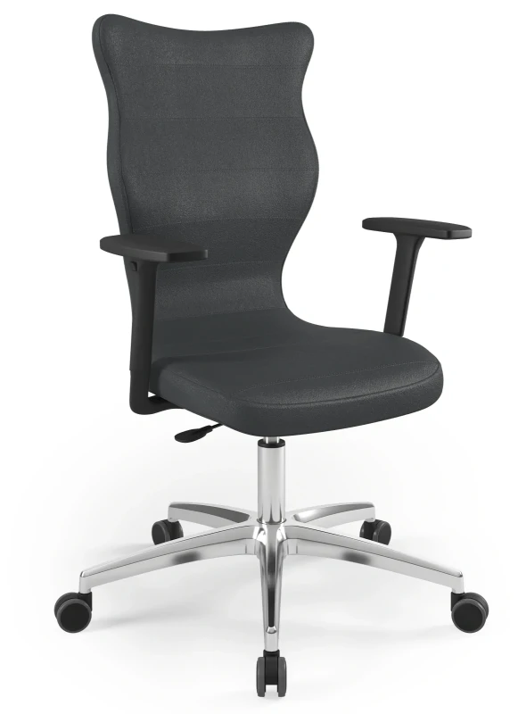 Krzesło biurowe obrotowe do biurka Perto Plus wzrost powyżej 188 cm aluminiowa podstawa kółka - Vega 17
