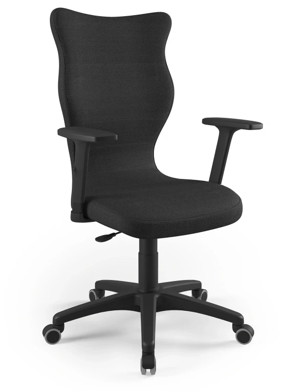 Krzesło biurowe obrotowe do biurka Uni wzrost powyżej 188 cm czarna podstawa kółka - Solar 1