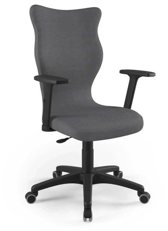 Krzesło biurowe obrotowe do biurka Uni wzrost powyżej 188 cm czarna podstawa kółka - Solar 33