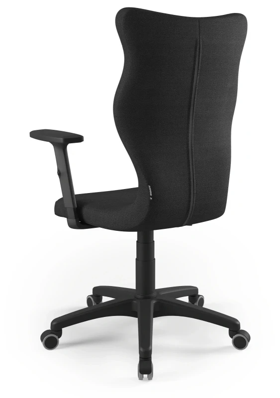 Krzesło biurowe obrotowe do biurka Uni wzrost powyżej 188 cm czarna podstawa kółka - Solar 1