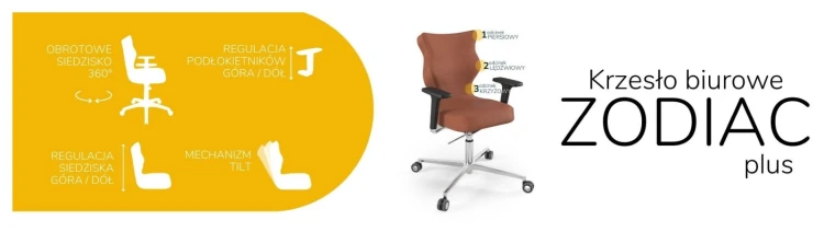 Krzesło biurowe obrotowe do biurka Zodiac Plus wzrost 159-188 cm aluminiowa podstawa kółka - Vega 2