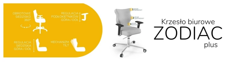 Krzesło biurowe obrotowe do biurka Zodiac Plus wzrost 159-188 cm aluminiowa podstawa kółka - Vega 3