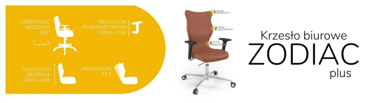 Krzesło biurowe obrotowe do biurka Zodiac Plus wzrost powyżej 188 cm aluminiowa podstawa kółka - Vega 2