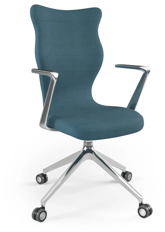 Krzesło biurowe obrotowe do biurka Kuma wzrost powyżej 188 cm aluminiowa podstawa kółka - Solar 6