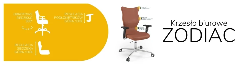 Krzesło biurowe obrotowe do biurka Zodiac wzrost powyżej 188 cm aluminiowa podstawa kółka - Vega 2