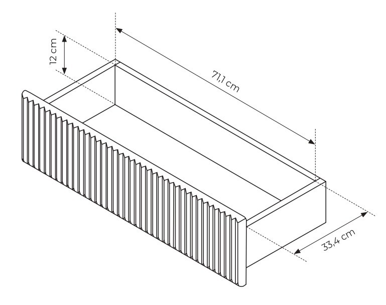 Komoda Muti 2-drzwiowa z 3 szufladami ryflowane fronty i boki 177 cm kaszmir