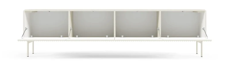 Szafka RTV Muti 4-drzwiowa z ryflowanymi frontami i bokami 195 cm kaszmir