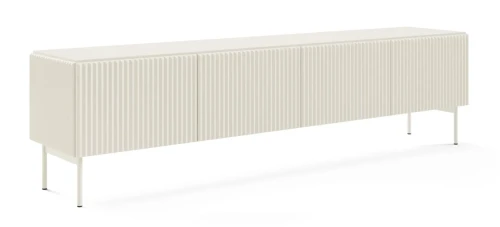 Szafka RTV Muti 4-drzwiowa z ryflowanymi frontami i bokami 195 cm kaszmir