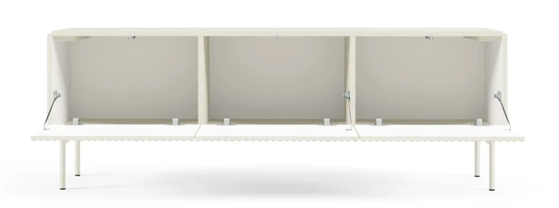 Szafka RTV Muti 3-drzwiowa z ryflowanymi frontami i bokami 147 cm kaszmir