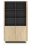 Regał Torro 2-drzwiowy na książki 113 cm dąb cremona/czarny