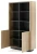 Regał Torro 2-drzwiowy na książki 113 cm dąb cremona/czarny