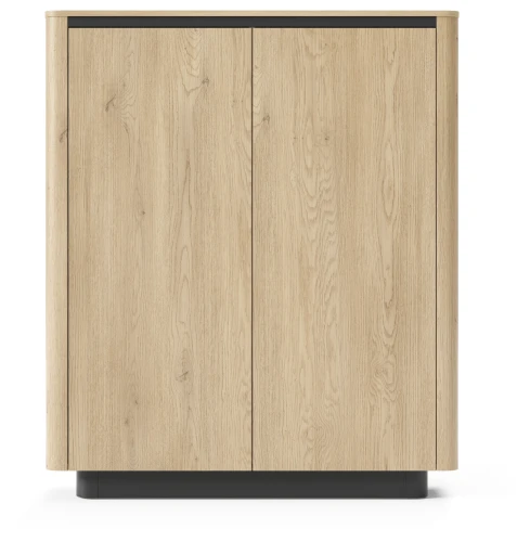 Komoda wysoka Torro 2-drzwiowa 113 cm dąb cremona/czarny