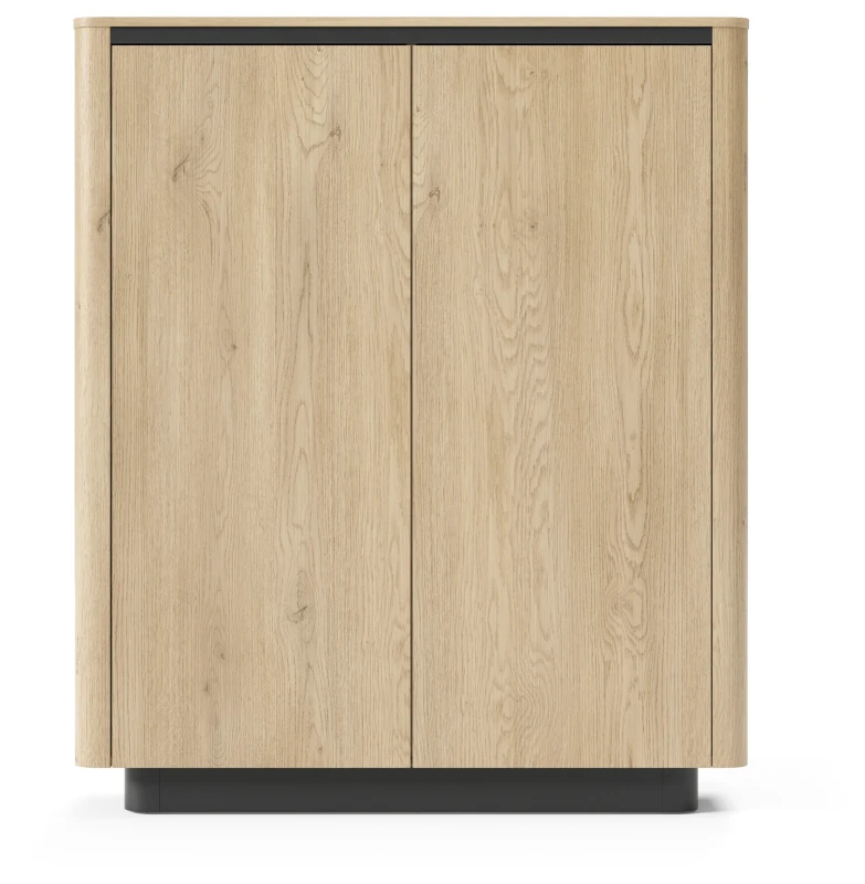 Komoda wysoka Torro 2-drzwiowa 113 cm dąb cremona/czarny