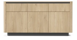 Komoda Torro 3-drzwiowa z 3 szufladami 163 cm dąb cremona/czarny