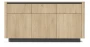 Komoda Torro 3-drzwiowa z 3 szufladami 163 cm dąb cremona/czarny