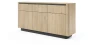 Komoda Torro 3-drzwiowa z 3 szufladami 163 cm dąb cremona/czarny