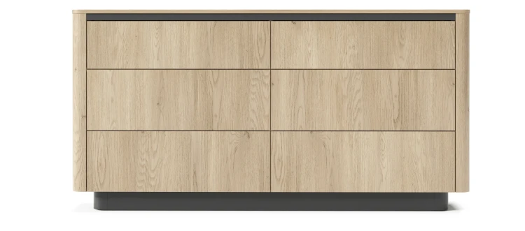 Komoda Torro z 6 szufladami 163 cm dąb cremona/czarny