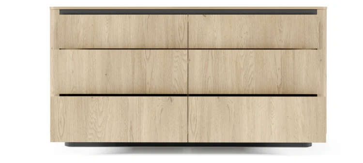 Komoda Torro z 6 szufladami 163 cm dąb cremona/czarny