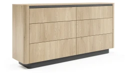 Komoda Torro z 6 szufladami 163 cm dąb cremona/czarny