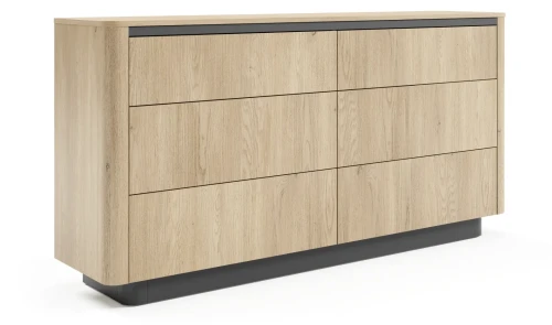 Komoda Torro z 6 szufladami 163 cm dąb cremona/czarny