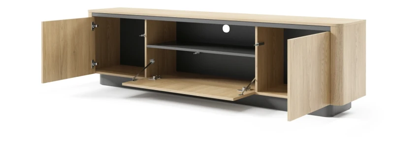 Szafka RTV Torro 3-drzwiowa stojąca 200 cm dąb cremona/czarny