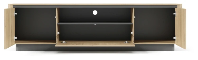 Szafka RTV Torro 3-drzwiowa stojąca 200 cm dąb cremona/czarny