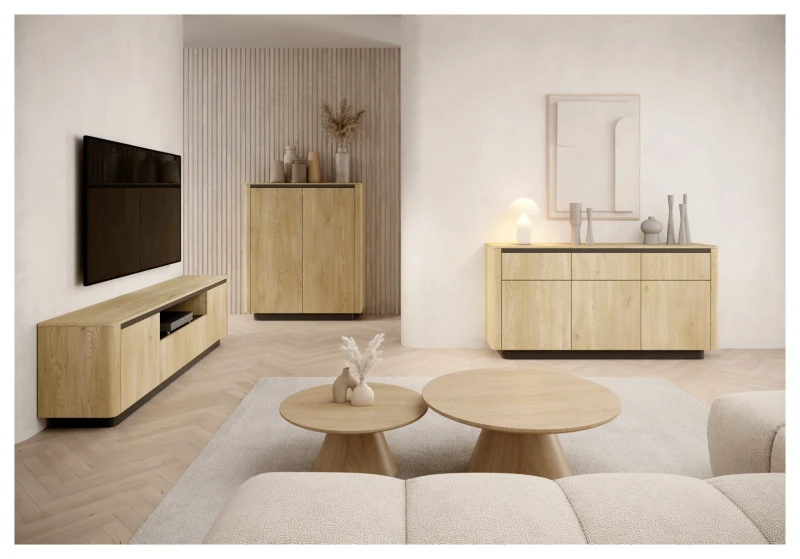 Stolik nocny Torro z szufladą 63 cm dąb cremona/czarny