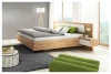 Łóżko Xelo ze stolikami nocnymi LED 160x200 cm dąb craft złoty + biały