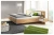 Łóżko Xelo ze stolikami nocnymi LED 160x200 cm dąb craft złoty + biały