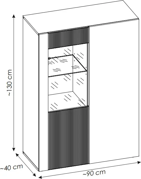 Meblościanka Aron 4 elementy do salonu - witryna niska
