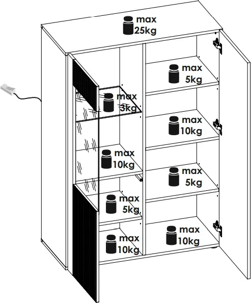 Meblościanka Aron 4 elementy - witryna niska