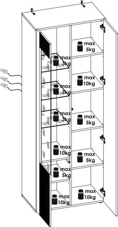 Meblościanka Aron 4 elementy - witryna wysoka