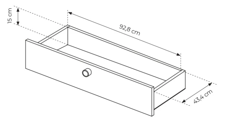 Szafa Viki z lustrem 4-drzwiowa 2 szuflady 213 cm dąb barista