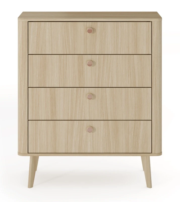 Komoda Viki 4 szuflady wąska na nóżkach 88 cm dąb barista