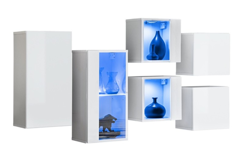 Meblościanka Switch SB IV - Wariant mebla: korpus: biały, front: biały połysk