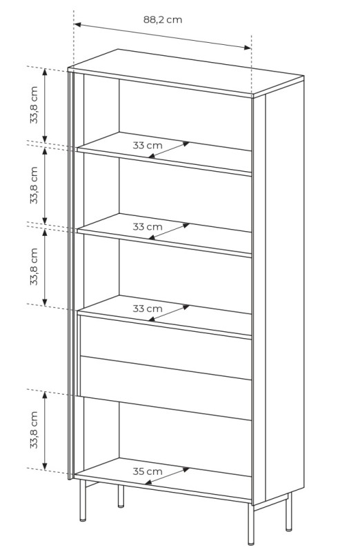 Witryna wysoka Lumi przeszklone fronty z oświetleniem LED 91 cm kaszmir