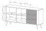 Komoda Lante ryflowana dwudrzwiowa z szufladami do salonu 163 cm biała