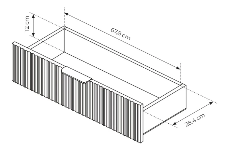 Komoda Lante ryflowana z szufladami do salonu 163 cm biała