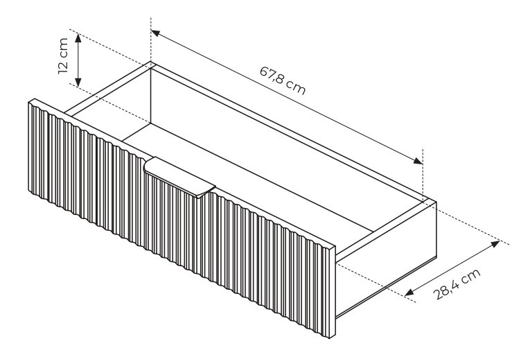 Komoda Lante ryflowana z szufladami do salonu 163 cm biała