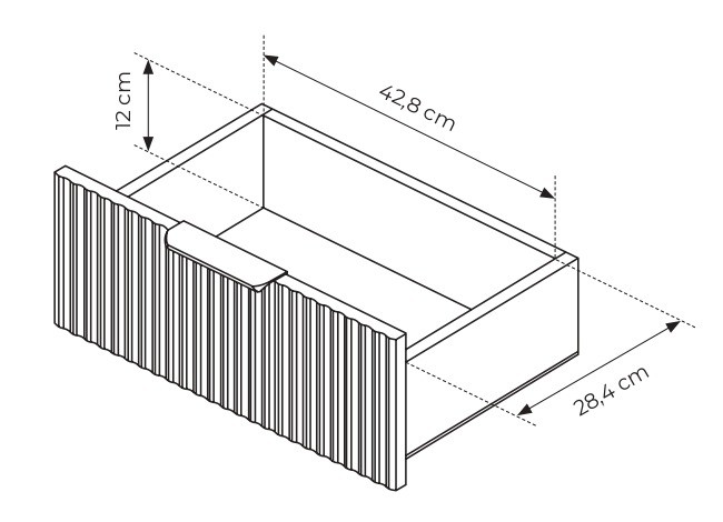 Komoda Lante ryflowana dwudrzwiowa z szufladami do salonu 163 cm biała