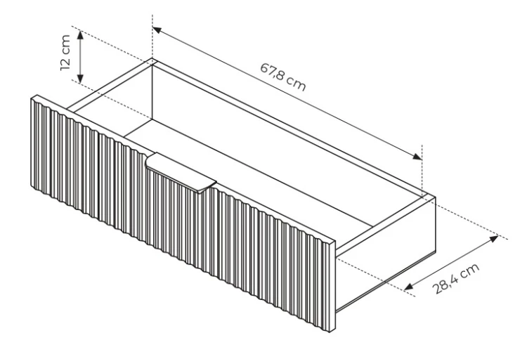 Komoda Lante ryflowana jednodrzwiowa z szufladami do salonu 138 cm biała