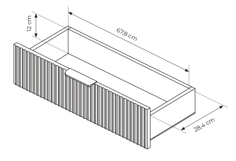 Komoda Lante ryflowana jednodrzwiowa z szufladami do salonu 138 cm biała