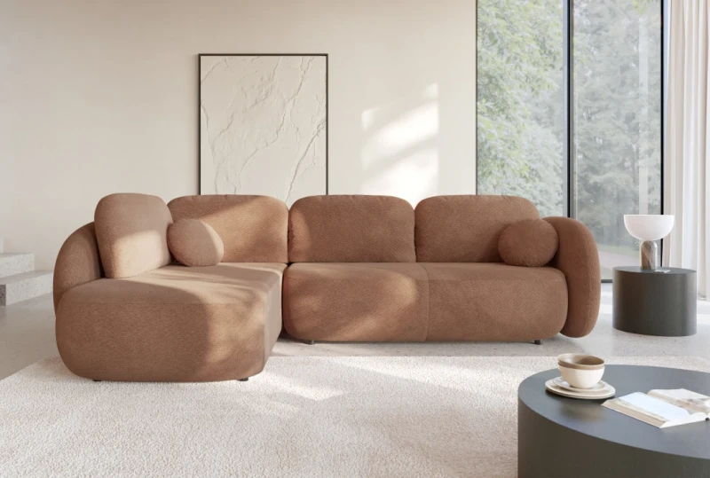 Narożnik rozkładany OLIO II 289 cm z funkcją spania i pojemnikiem na pościel - Egon 44