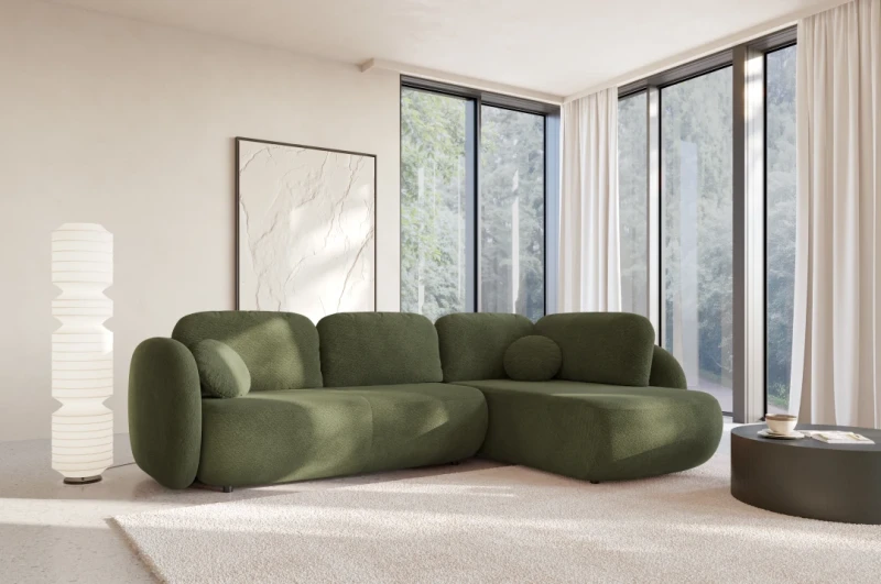 Narożnik rozkładany OLIO II 289 cm z funkcją spania i pojemnikiem na pościel - Egon 75